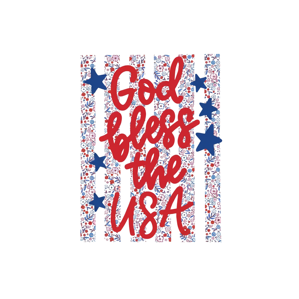 GOD BLESS THE USA-CLEAR FILM SCREEN PRINT